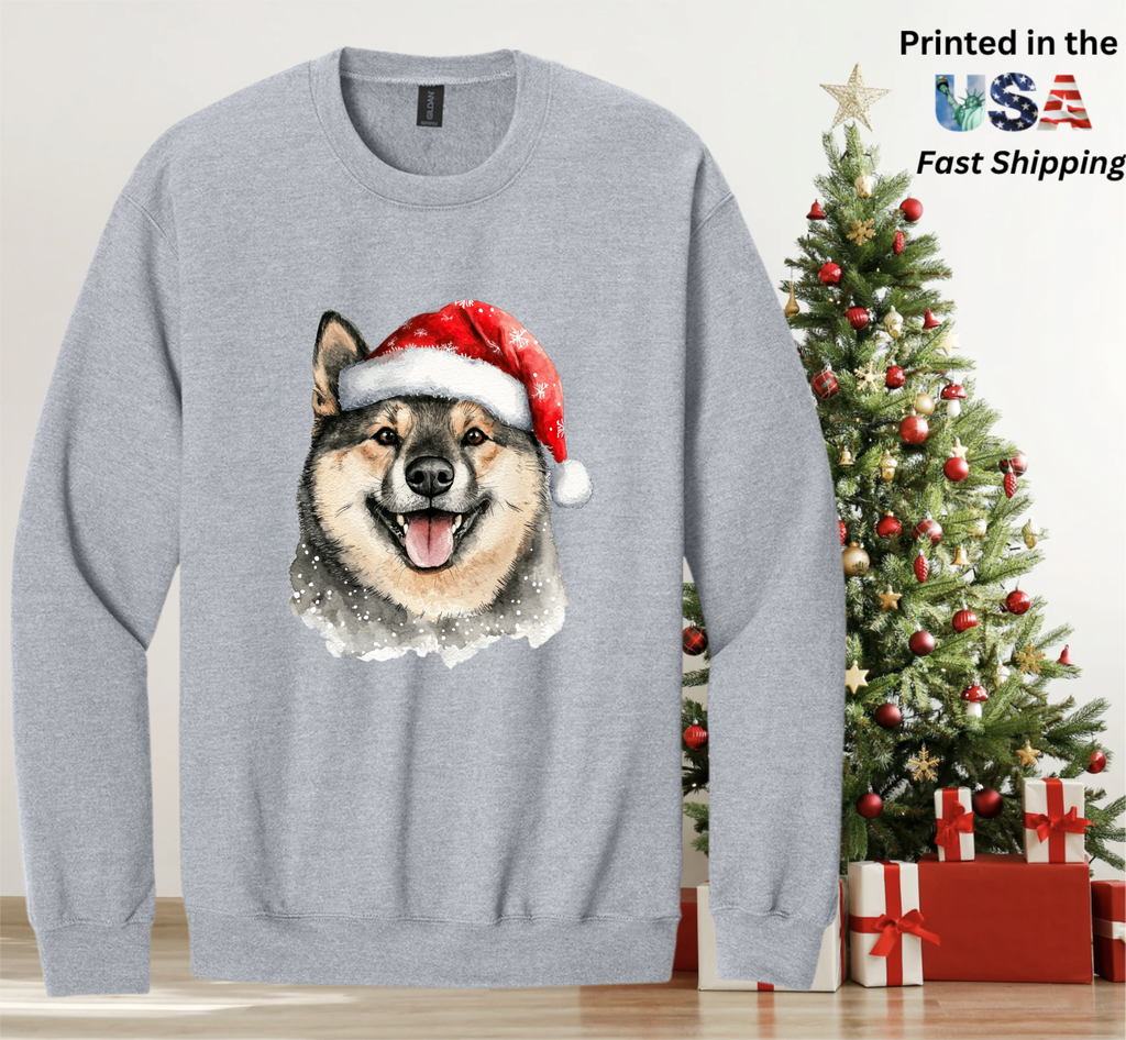 Santapaws Christmas Crewneck Sweatshirt - High Quality Printed in USA - 50/50 Cotton Polyester Blend