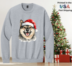 Santapaws Christmas Crewneck Sweatshirt - High Quality Printed in USA - 50/50 Cotton Polyester Blend
