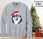 Santapaws Christmas Crewneck Sweatshirt - High Quality Printed in USA - 50/50 Cotton Polyester Blend
