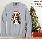 Santapaws Christmas Crewneck Sweatshirt - High Quality Printed in USA - 50/50 Cotton Polyester Blend