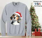 Santapaws Christmas Crewneck Sweatshirt - High Quality Printed in USA - 50/50 Cotton Polyester Blend