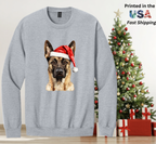 Santapaws Christmas Crewneck Sweatshirt - High Quality Printed in USA - 50/50 Cotton Polyester Blend