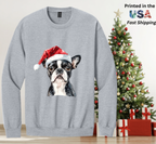 Santapaws Christmas Crewneck Sweatshirt - High Quality Printed in USA - 50/50 Cotton Polyester Blend