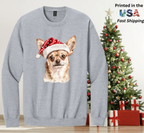 Santapaws Christmas Crewneck Sweatshirt - High Quality Printed in USA - 50/50 Cotton Polyester Blend