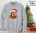 Santapaws Christmas Crewneck Sweatshirt - High Quality Printed in USA - 50/50 Cotton Polyester Blend