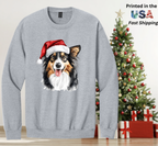 Santapaws Christmas Crewneck Sweatshirt - High Quality Printed in USA - 50/50 Cotton Polyester Blend