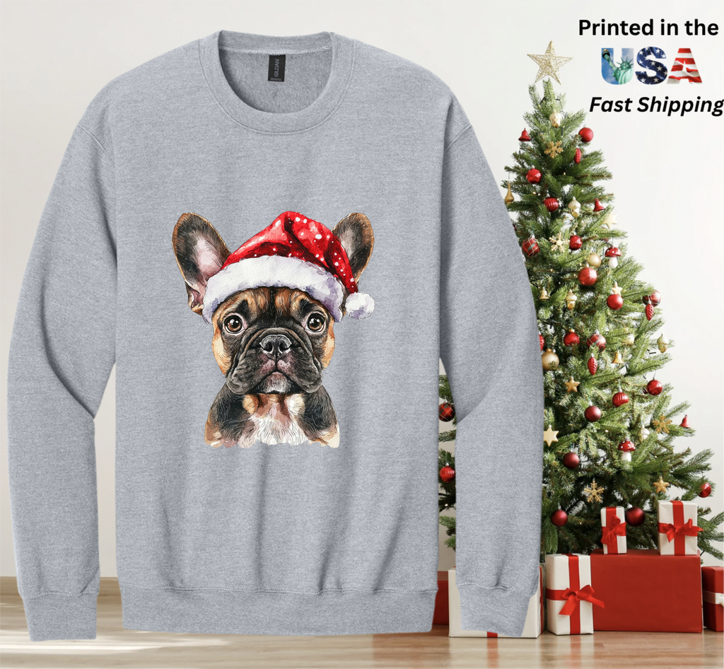 Santapaws Christmas Crewneck Sweatshirt - High Quality Printed in USA - 50/50 Cotton Polyester Blend