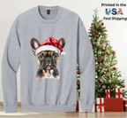 Santapaws Christmas Crewneck Sweatshirt - High Quality Printed in USA - 50/50 Cotton Polyester Blend