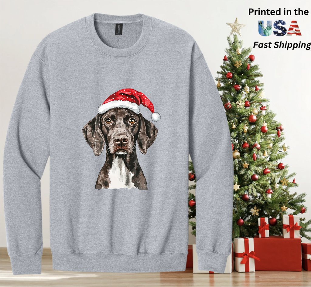 Santapaws Christmas Crewneck Sweatshirt - High Quality Printed in USA - 50/50 Cotton Polyester Blend