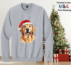 Santapaws Christmas Crewneck Sweatshirt - High Quality Printed in USA - 50/50 Cotton Polyester Blend