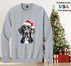 Santapaws Christmas Crewneck Sweatshirt - High Quality Printed in USA - 50/50 Cotton Polyester Blend