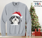 Santapaws Christmas Crewneck Sweatshirt - High Quality Printed in USA - 50/50 Cotton Polyester Blend