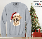 Santapaws Christmas Crewneck Sweatshirt - High Quality Printed in USA - 50/50 Cotton Polyester Blend