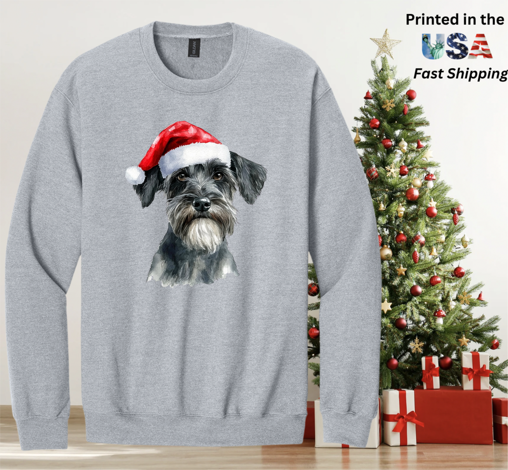 Santapaws Christmas Crewneck Sweatshirt - High Quality Printed in USA - 50/50 Cotton Polyester Blend