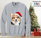 Santapaws Christmas Crewneck Sweatshirt - High Quality Printed in USA - 50/50 Cotton Polyester Blend
