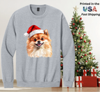 Santapaws Christmas Crewneck Sweatshirt - High Quality Printed in USA - 50/50 Cotton Polyester Blend