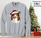 Santapaws Christmas Crewneck Sweatshirt - High Quality Printed in USA - 50/50 Cotton Polyester Blend