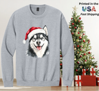 Santapaws Christmas Crewneck Sweatshirt - High Quality Printed in USA - 50/50 Cotton Polyester Blend