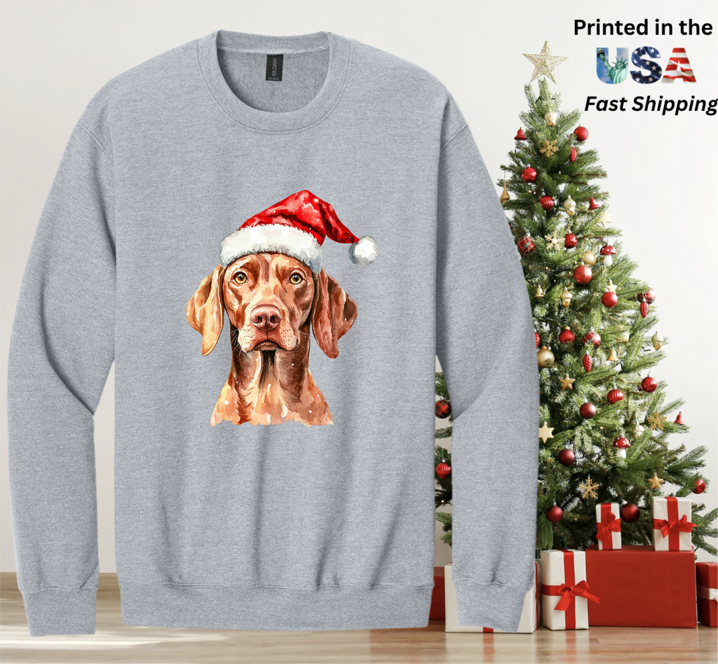 Santapaws Christmas Crewneck Sweatshirt - High Quality Printed in USA - 50/50 Cotton Polyester Blend